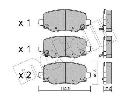 Комплект гальмівних колодок (дискових) Metelli 22-1002-1