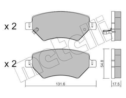 Комплект гальмівних колодок (дискових) Metelli 22-1049-0