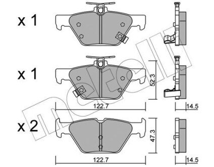 Комплект гальмівних колодок (дискових) Metelli 22-1087-0