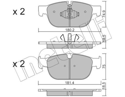 Комплект гальмівних колодок (дискових) Metelli 22-1120-0