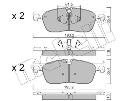 Комплект гальмівних колодок (дискових) Metelli 22-1123-0