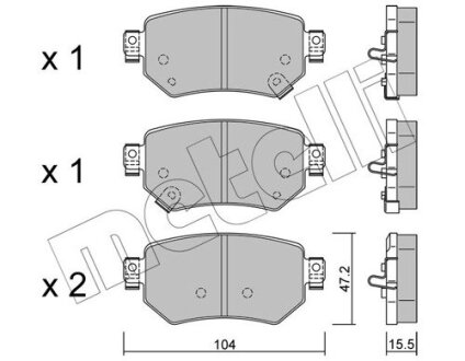 Комплект гальмівних колодок (дискових) Metelli 22-1159-0