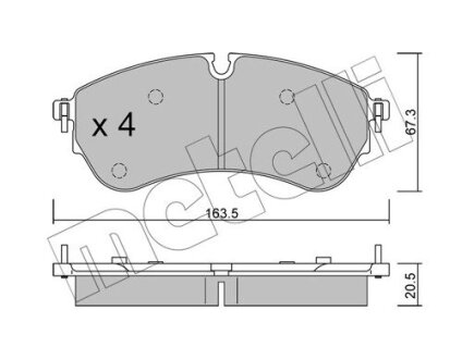 Комплект гальмівних колодок з 4 шт. дисків Metelli 22-1173-0