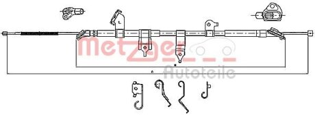 Трос ручного гальма METZGER 17.1566 (фото 1)