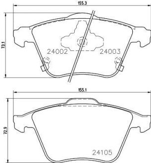 Колодки гальмівні передні MAZDA 6 2,3 02-. MINTEX MDB2768