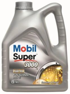 Олива моторна SUPER 3000 Х1 5W40 4л MOBIL 150013