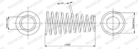 OPEL пружина передня L=333mm Agila 08-, SUZUKI SPLASH 08- MONROE SP3877