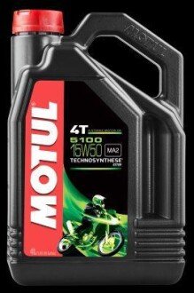 4л 5100 4T 15W-50 Олива TECHNOSYNTHESE для 4-такт. двигунів SP, JASO MA2 (2023) MOTUL 104083