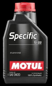 1л Specific 5122 0W-20 Олива синтетична C5, A1/B1, STJLR.51.5122 MOTUL 107304