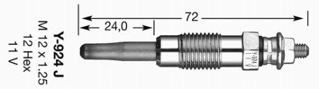 Свічка розжарювання Y-924J (D-Power 1) NGK 7906 (фото 1)