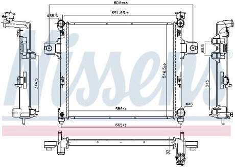 Радіатор охолоджування NISSENS 61038