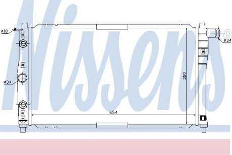 DAEWOO Радіатор охолодження двиг. (з осушувачем) Nubira (654x380x16) NISSENS 616591