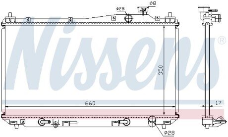 Радіатор системи охолодження NISSENS 68115