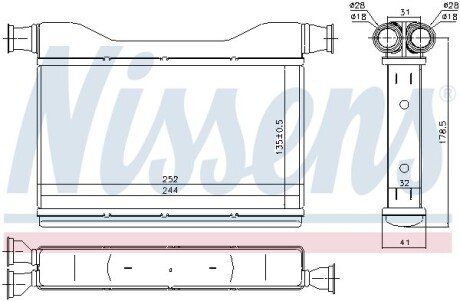 Радіатор обігрівача NISSENS 70528