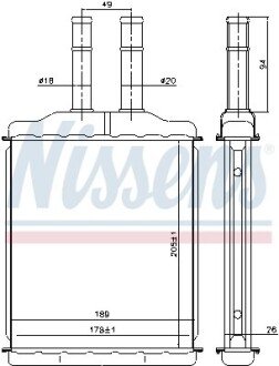 Радіатор опалювача салону NISSENS 76505