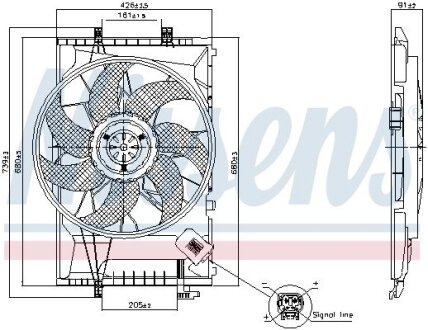 DB Вентилятор радіатора W203, S203, A209 NISSENS 850078