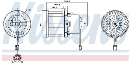 Вентилятор опалювача салону NISSENS 87610