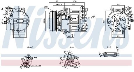 OPEL Компресор кондиціонера ASTRA K 15-, INSIGNIA B 17- NISSENS 890591 (фото 1)