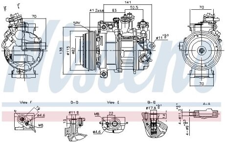 DB Компресор кондиціонера W205, W213, W447, X253 NISSENS 890919