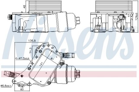 Радіатор масляний з корпусом масляного фільтра NISSENS 91339