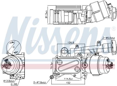 FIAT Масляний радіатор (з корпусом) 500, Doblo, Fiorino, Grande Punto, Qubo, Opel Combo Tour, Corsa C/D 1.3d NISSENS 91346