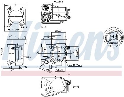 Корпус дросельної заслiнки NISSENS 955002