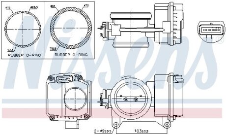 RENAULT Дросельна заслонка Clio II, Kangoo, Laguna II, Megane I,II, Scenic II 1.4/1.8 NISSENS 955096