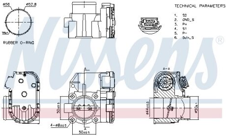 FIAT Дросельна заслонка в зборі Doblo, Bravo, Punto, 1,4 03- NISSENS 955120