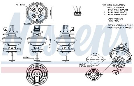 Клапан рециркуляціі ВГ (EGR) First Fit NISSENS 98208