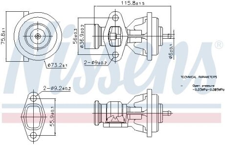 DB Клапан EGR Sprinter, Vario, Vito 2.3/2.9D/TD 96- NISSENS 98439