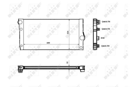 Радіатор охолодження двигуна NRF 53817