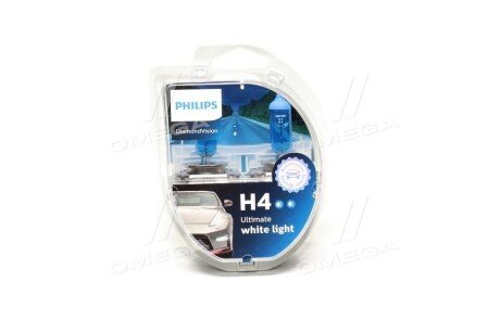 Автолампа DiamondVision H4 P43t-38 55 W 60 W синяя PHILIPS 12342DVS2