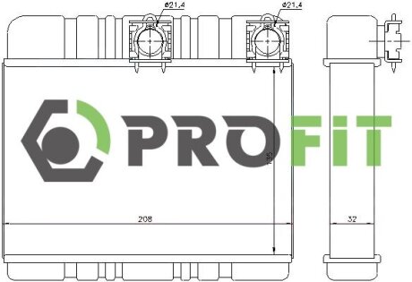 Радіатор пічки PROFIT 1760-0064