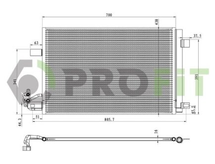 Конденсер кондиціонера PROFIT 1770-0011