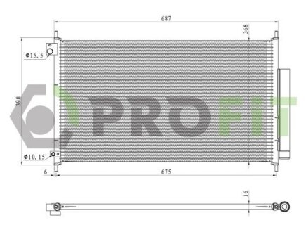 Конденсер кондиціонера PROFIT 1770-0204