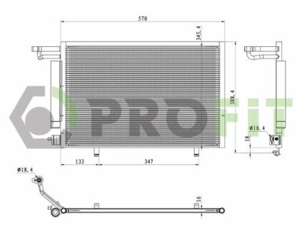 Конденсер кондиціонера PROFIT 1770-0523