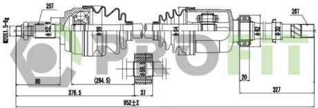 Піввісь PROFIT 2730-1338