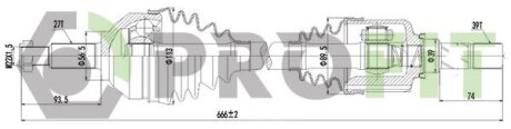 Піввісь PROFIT 2730-3073