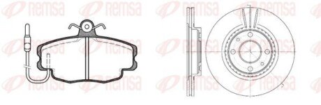 Комплект: 2 диска+ 4 колодки гальмівних REMSA 8141.02 (фото 1)