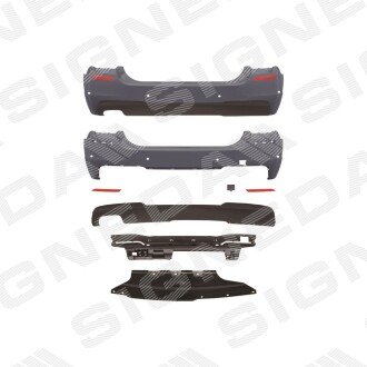 Бампер задній BMW 5 (F10/F11), 10 - 16 Signeda PBM04066SET