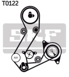 К-кт. ГРМ (2шт. рем.+3шт. ролика+кріплення) FORD 1,8D/TD: Escort, Fiesta, Sierra 89-01 SKF VKMA 04107