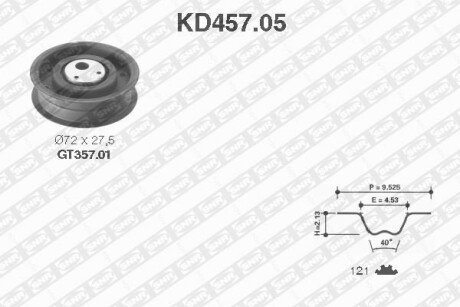 Комплект ременя ГРМ SNR NTN KD457.05