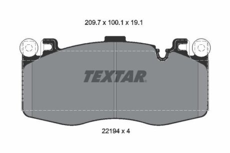 Комплект гальмівних колодок TEXTAR 2219401