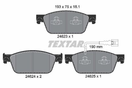 Комплект гальмівних колодок TEXTAR 2462301