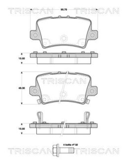 Колодки гальмівні задні TRISCAN 811040012 (фото 1)