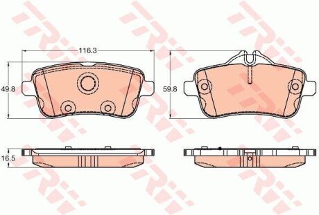 Комплект гальмівних колодок - дискові TRW GDB1947