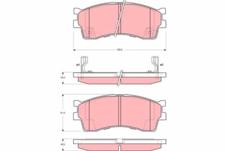 Комплект гальмівних колодок, дисковый тормоз TRW GDB3245 (фото 1)