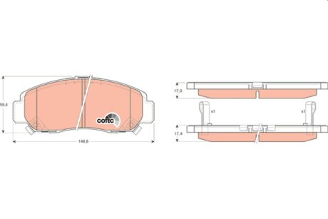 Комплект гальмівних колодок - дискові TRW GDB3268