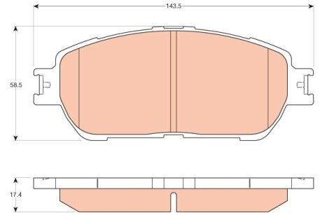 Комплект гальмівних колодок з 4 шт. дисків TRW GDB3612