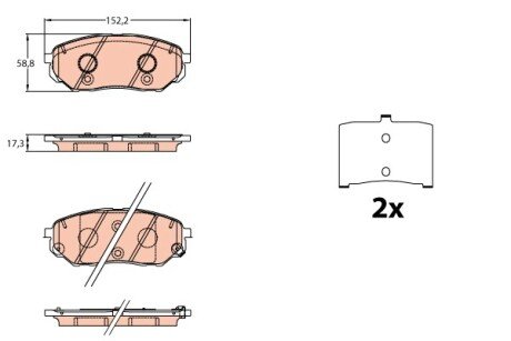 Комплект гальмівних колодок до дискових гальм TRW GDB3638